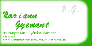 mariann gyemant business card
