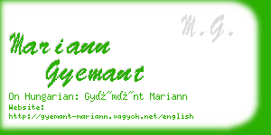 mariann gyemant business card